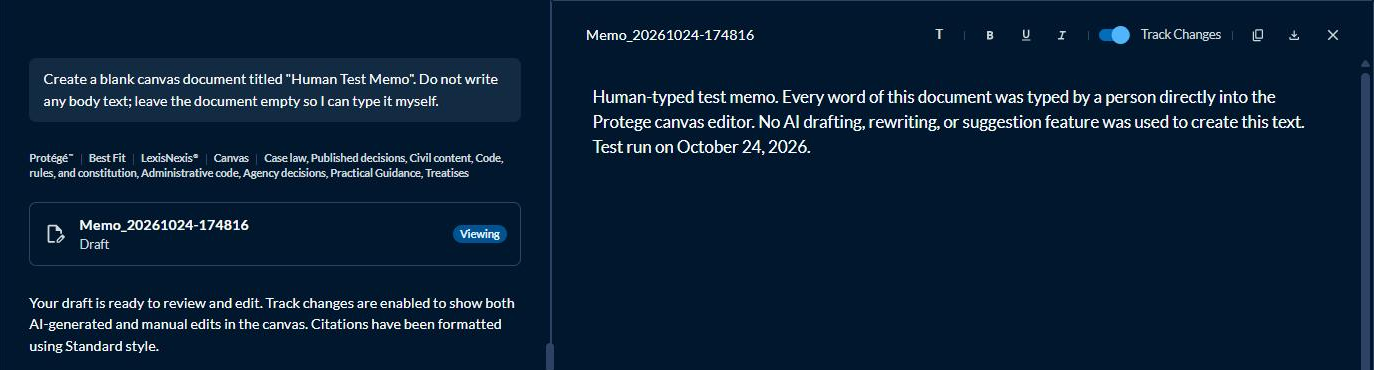 The canvas after I deleted everything and typed the memo myself.